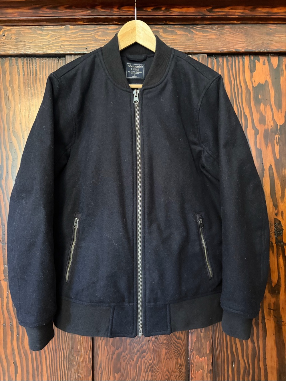Abercrombie & Fitch Men's Italian Wool Bomber Jacket